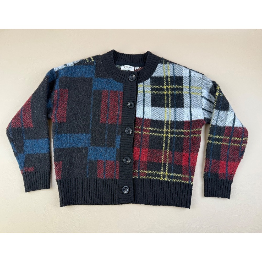 Dark Academia Plaid‎ Patchwork Cardigan Sweater XS RD Style Conscious